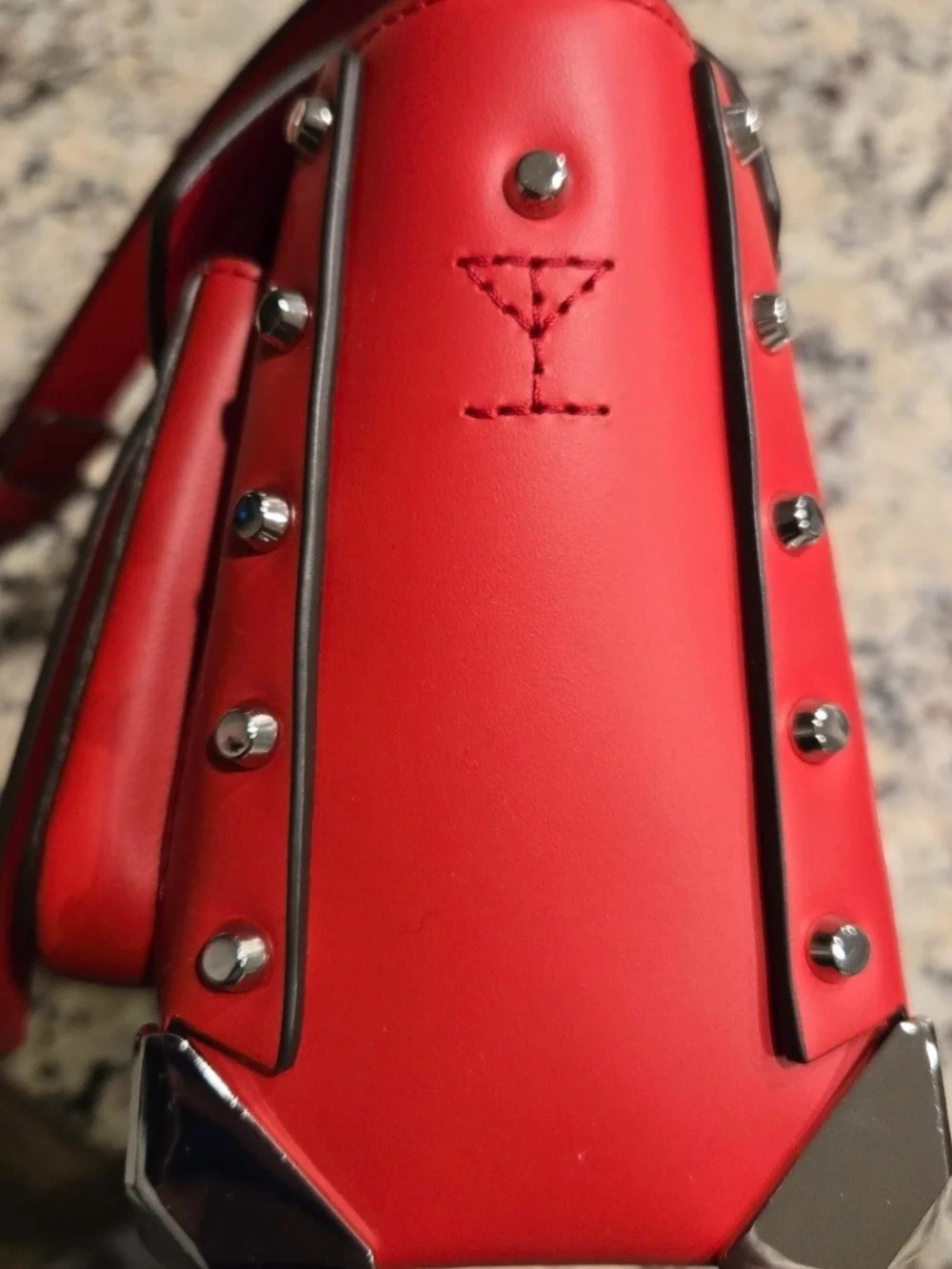 Michael Kors Manhattan Red Leather Messenger Crossbody Bag